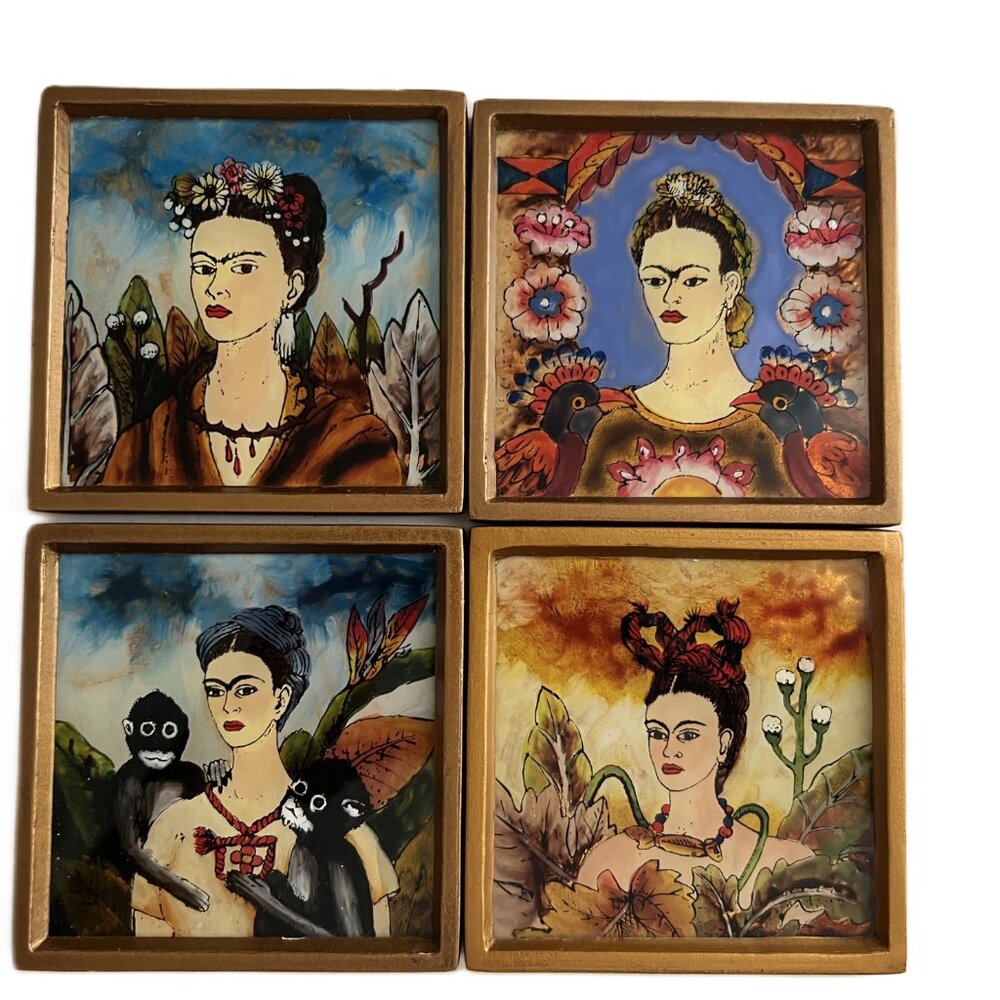 4 Vintage Frita Kahlo Art Prints / Coasters / Mini Art Collection